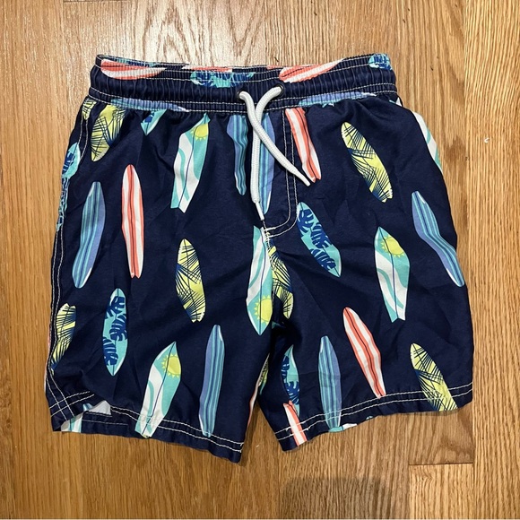 Carter's Other - [3 for $15] CARTER’S Kids Swim Trunks - Navy with Multicolor Surfboards (5T)